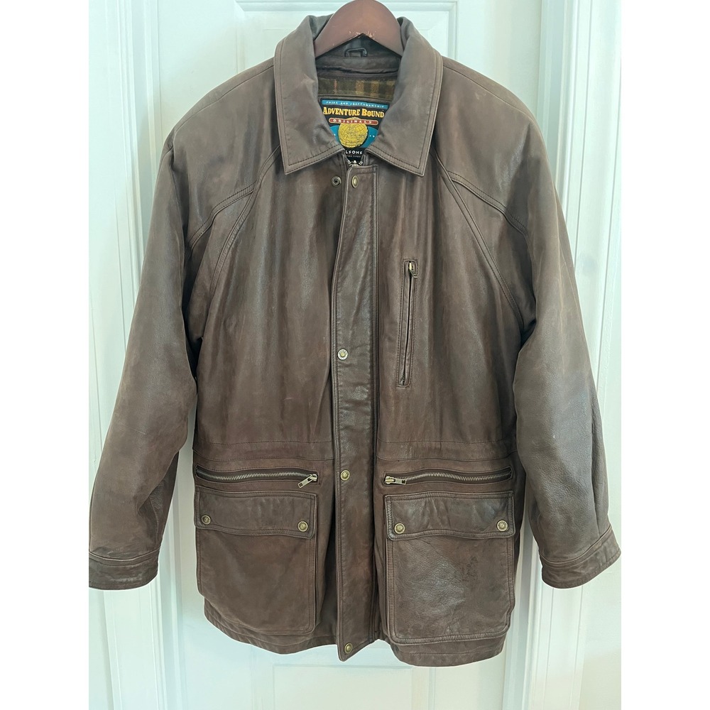 Vintage Adventure Bound Wilsons Leather  Plaid Lined Field Jacket